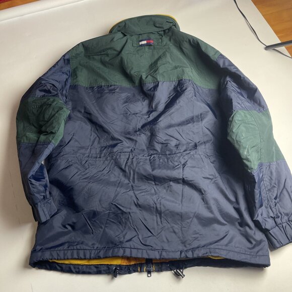 Vintage Retro Tommy Hilfiger Men's L 90s Jacket Sailing Coat Blue & Green - Picture 14 of 16
